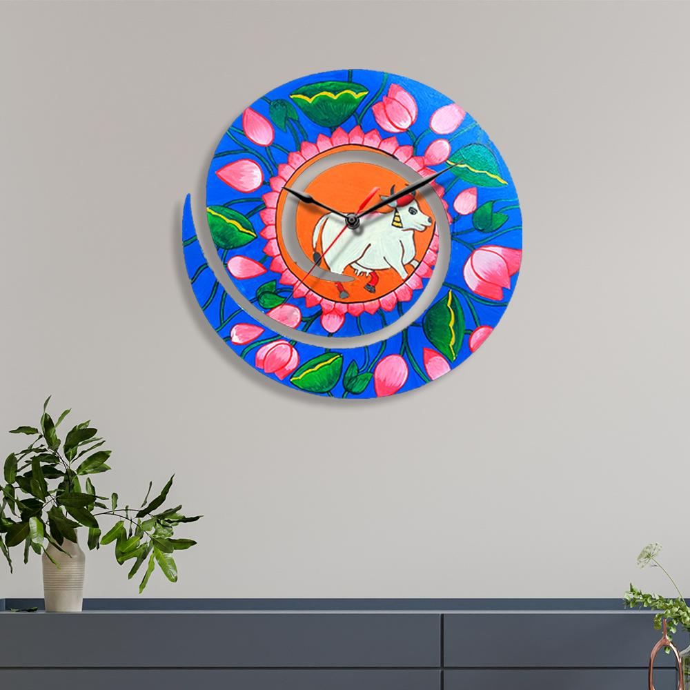 Pichwai Painting on Spiral Clock DIY Kit by Penkraft